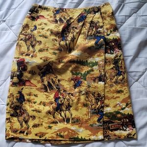 Vintage western print skirt
